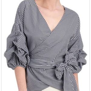 Gingham Wrap Blouse